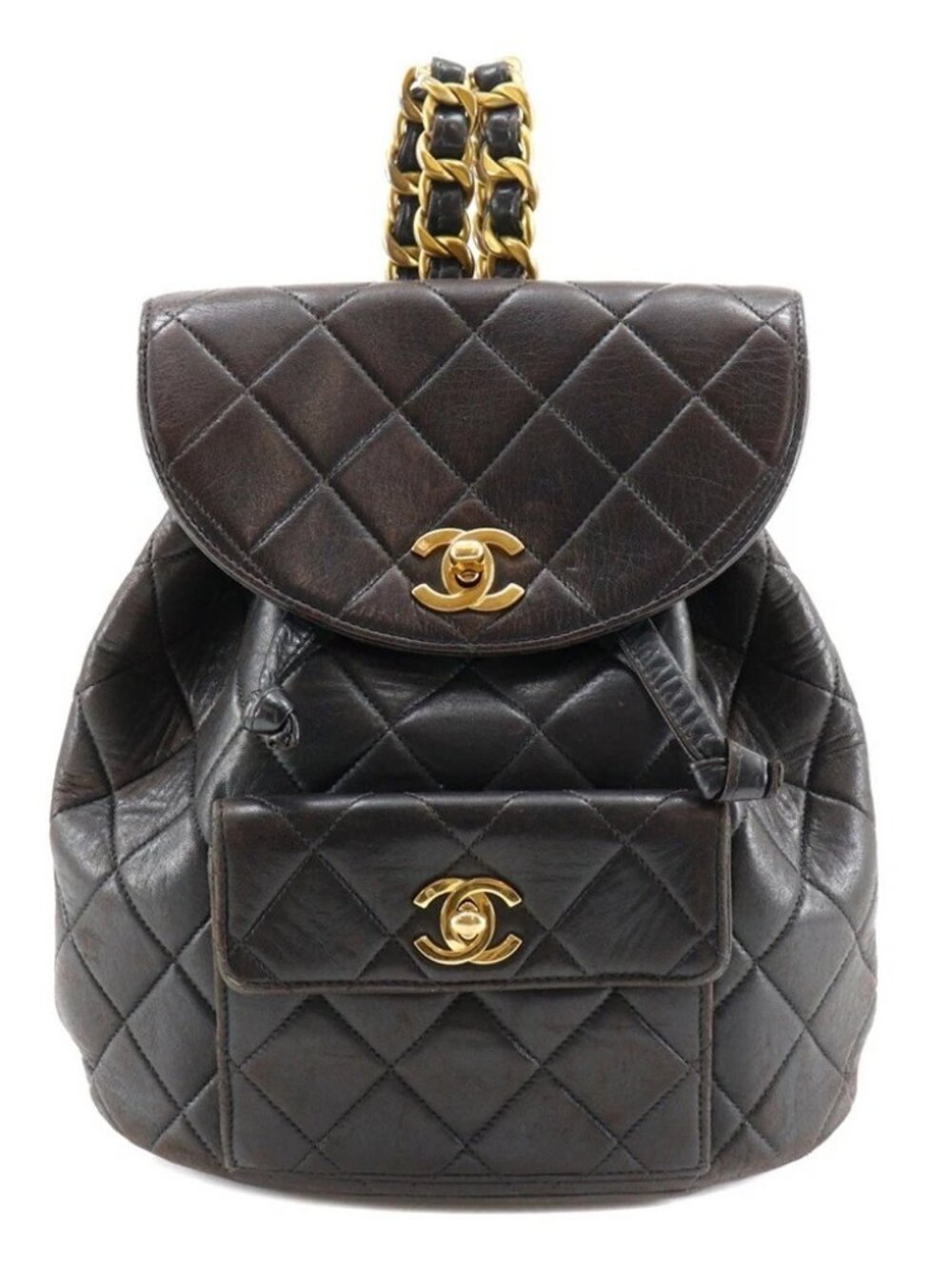 CHANEL Matelasse Backpack Daypack A10177 ChainBackpack COCO Mark black - Picture 1 of 12